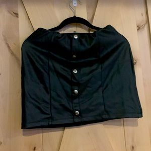 Faux leather skirt with buttons